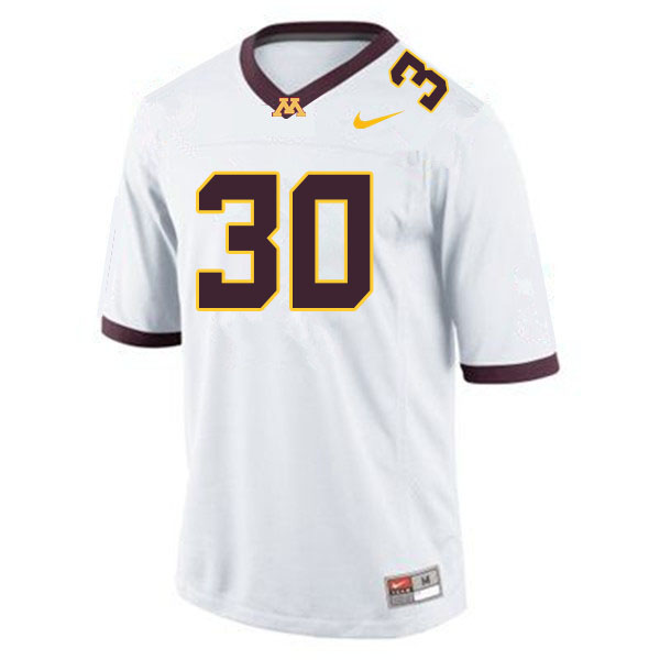 Men #30 Caden Fey Minnesota Golden Gophers College Football Jerseys Sale-White